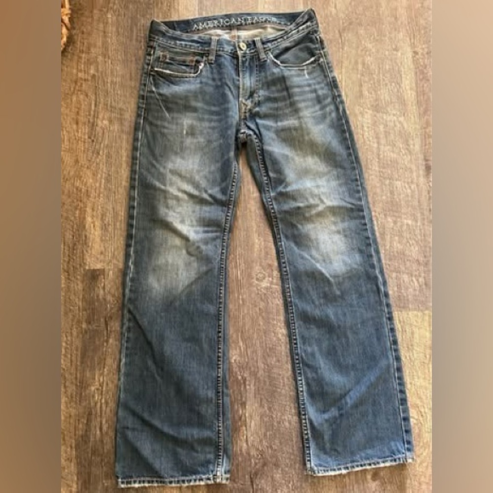 American Eagle Blue Straight Jeans Classic Style